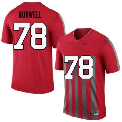 Men's Ohio State Buckeyes #78 Andrew Norwell Throwback Nike NCAA College Football Jersey Stability CBE7244YG